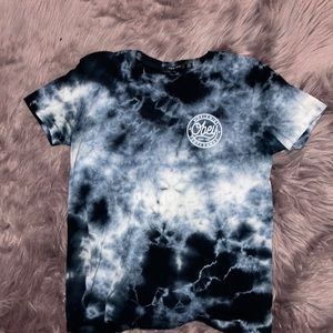 Blue tie dye obey short sleeve